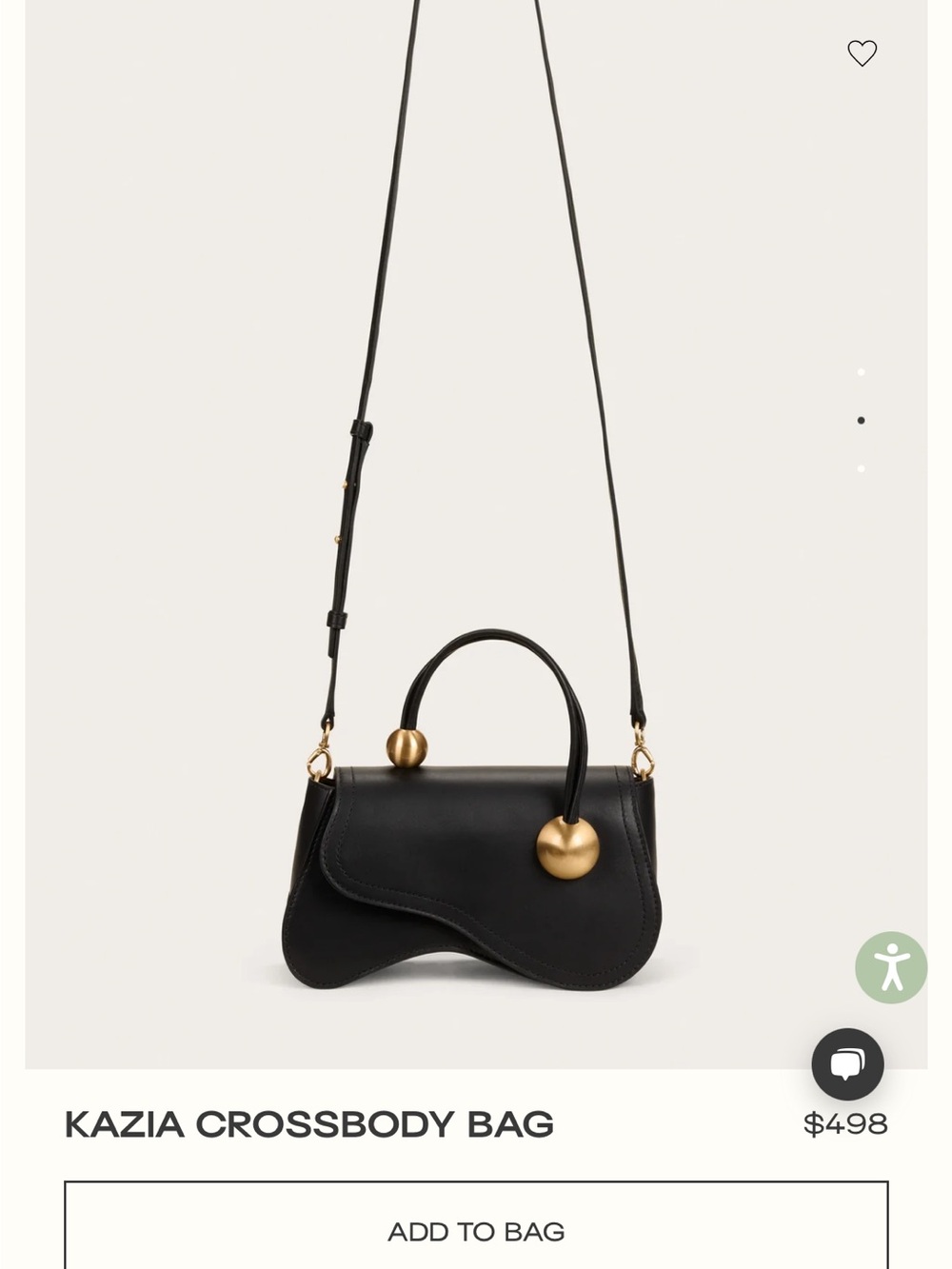 cult gaia Black Kazia Crossbody Bag with Gold Accents